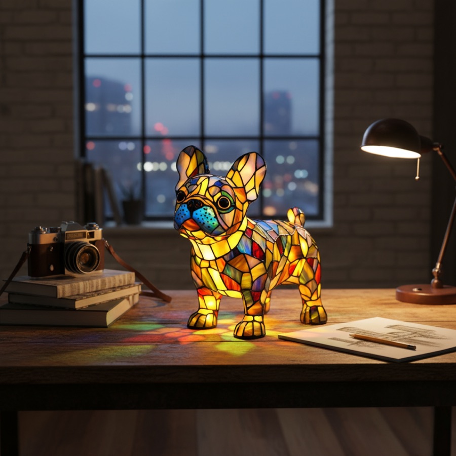 Luminária Bulldog Francês Radiante