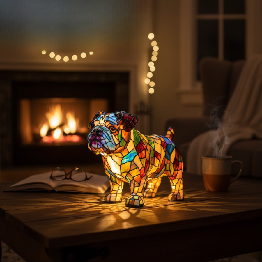 Bulldog Strides – Luminária Artística
