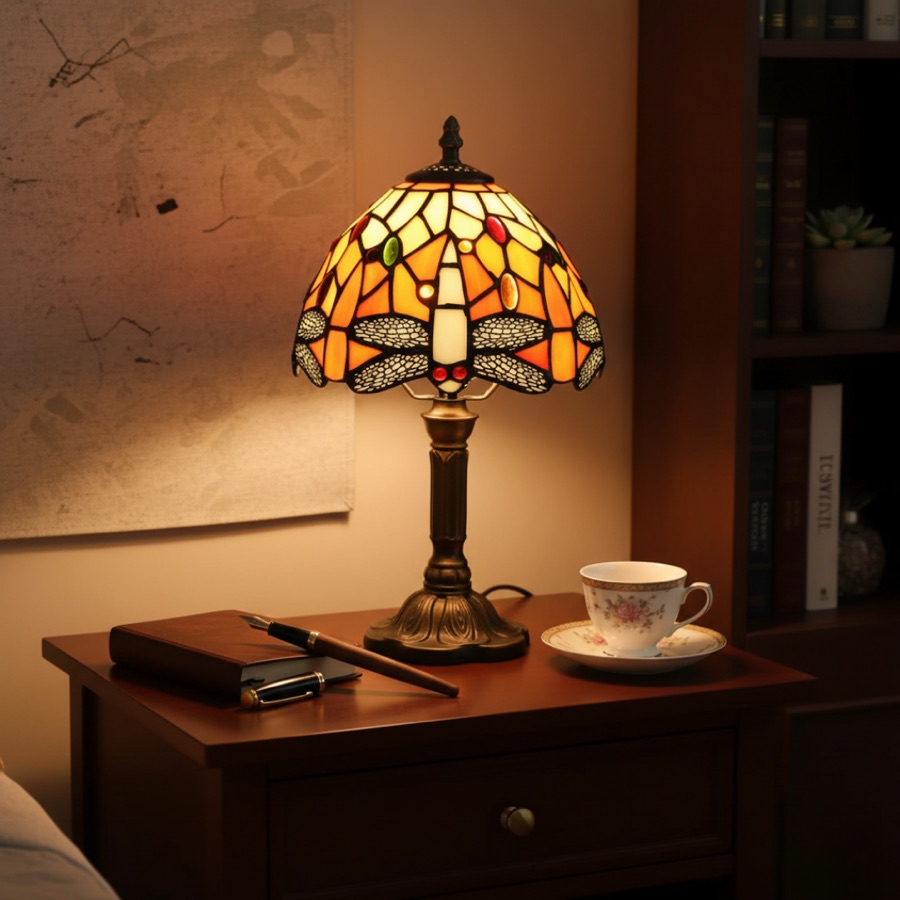 Luminária de Mesa LED Vitral Decorativa