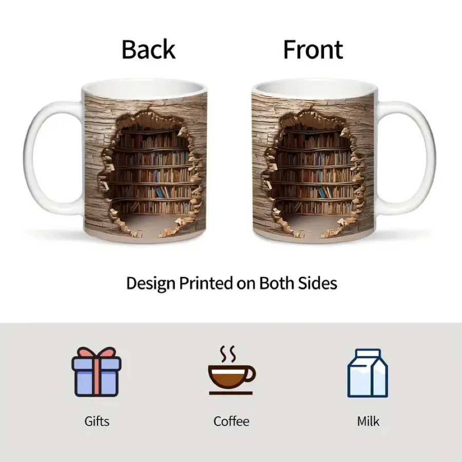 Caneca Encantadora de Biblioteca com Ativação Térmica
