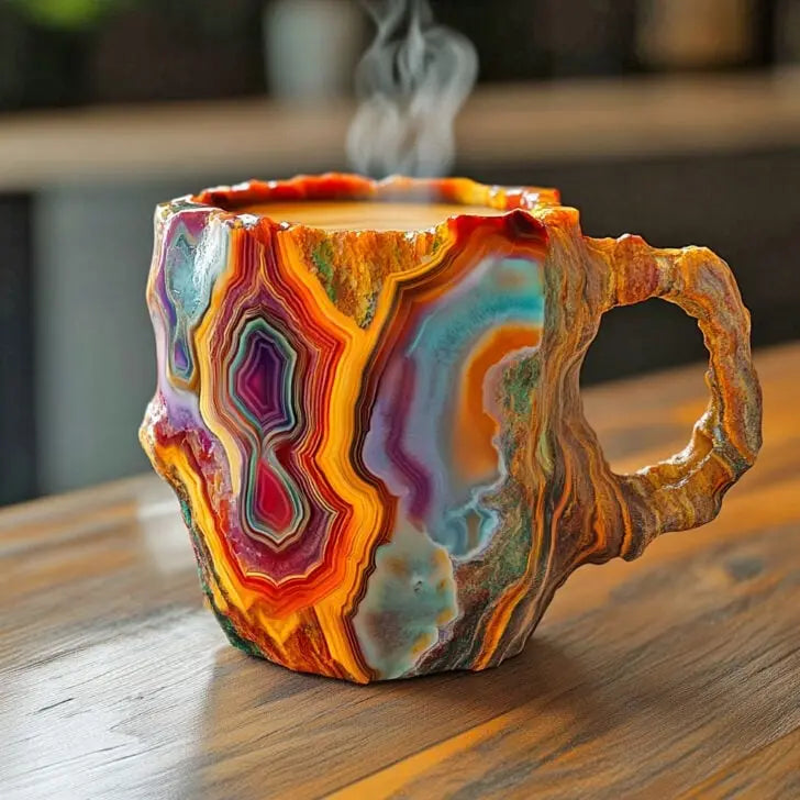Canecas de Café com Cristais e Minerais